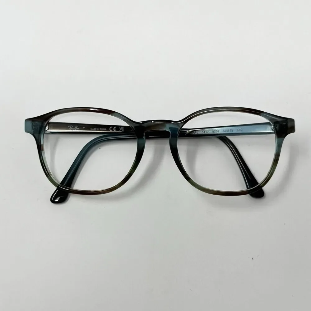 Ray-Ban RX5417 8252 Striped Blue Green Eyeglass Frames 52-19-145